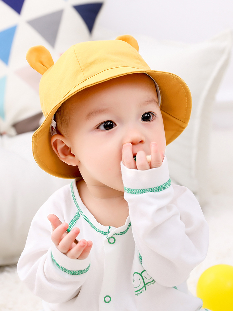 Baby hat Spring autumn boy baby fisherman hat cute sun hat girl sunscreen hat children's hat pure cotton autumn and winter