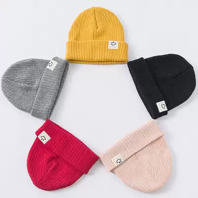 Baby hats autumn and winter boys, infants and children knitted hats 1-3 years old baby hat ear protection wool women tide winter