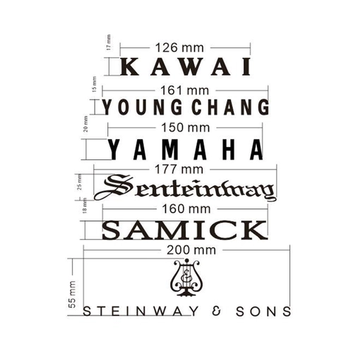 Yamaha, музыкальные инструменты, треугольное пианино, гитара, металлическая наклейка, с печатью вашего логотипа