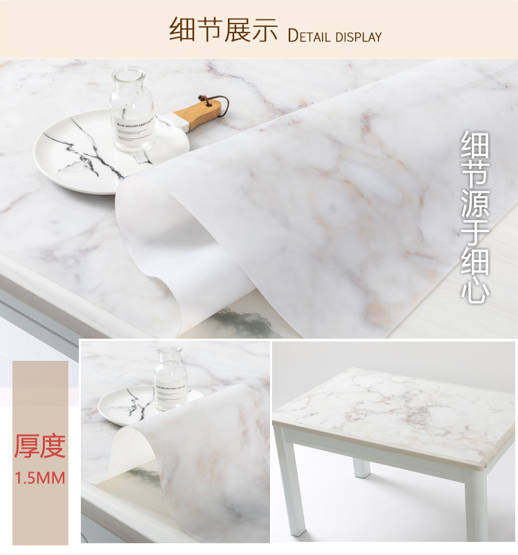 Pvc khăn trải bàn giả đá cẩm thạch mat thảm chống thấm nước chống bỏng dầu bàn cà phê dùng một lần mềm thủy tinh hình chữ nhật tinh thể mat - Khăn trải bàn khăn trải bàn kẻ caro