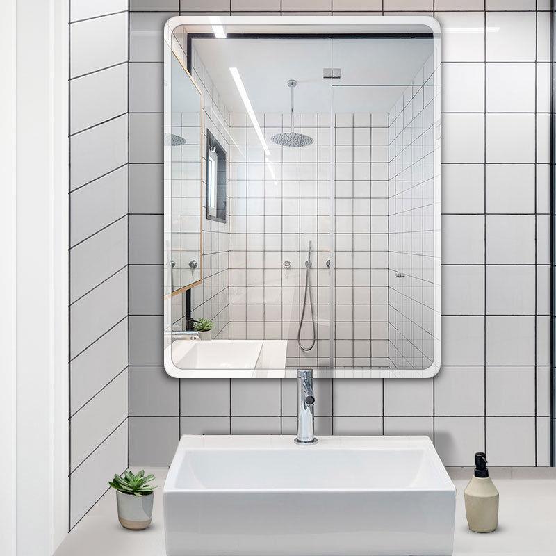 (Recommended) Bathroom Mirror-free Punched Wall Makeup Room Cosmetic Mirror Wall Paste Simple Bathroom Mirror