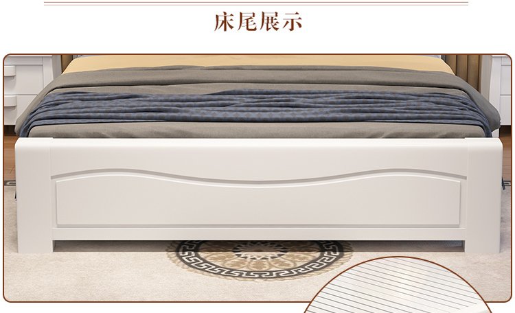sồi trắng giường gỗ 1,8 m thạc sĩ đôi phòng ngủ tối giản hiện đại 1,5m Trung Quốc hộp cao khung giường hôn nhân lưu trữ - Giường giường tầng bella cầu trượt