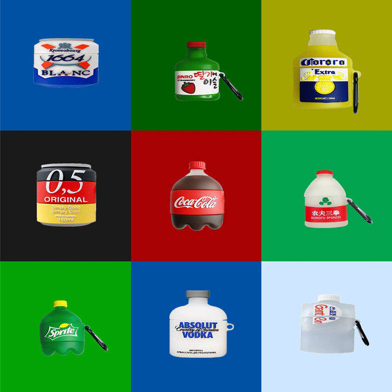 Creative interests personalized drink Airpodspro3 silicone protective sleeve apple 1 Bluetooth 2 generation applicable headphone case