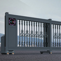 Aluminum alloy suspension door electric straight door trackless retractable door automatic folding door company courtyard iron section sliding door