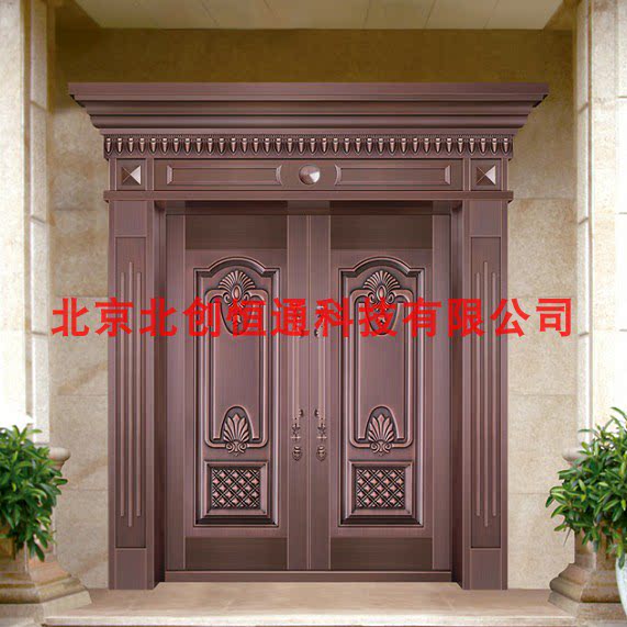 Double switch villa glass copper door courtyard rural pure copper door grade A copper brass stainless steel copper-plated door custom
