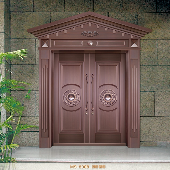European-style villa copper door double-opening mother-in-law Chinese style imitation copper rural household rural entry into the home self-built door
