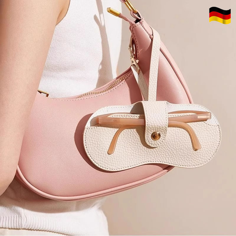 German Glasses Storage Bag Portable Women's Sunglasses Case Glasses Clip Protective Cover Portable Fashionable Myopia Glasses Case for Women