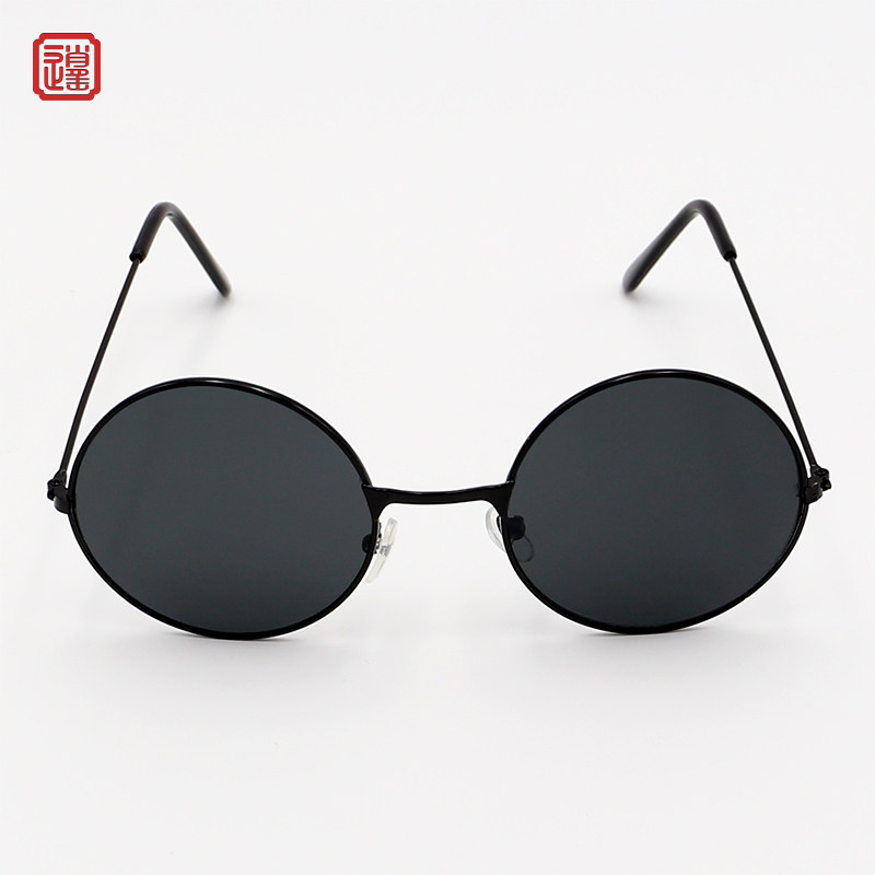 The retro and unique small round-framed sunglasses of the wedding groman group in the Republic of China era, hip-hop sunglasses for both men and women, and the Prince Mirror trend