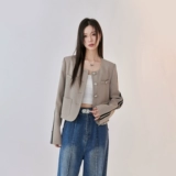 Нина повышает темперамент Хепберн Стиль!Металлическая пряжка с контрастным цветом сплетены с прямым цилиндром брюки