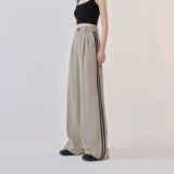 Нина повышает темперамент Хепберн Стиль!Металлическая пряжка с контрастным цветом сплетены с прямым цилиндром брюки