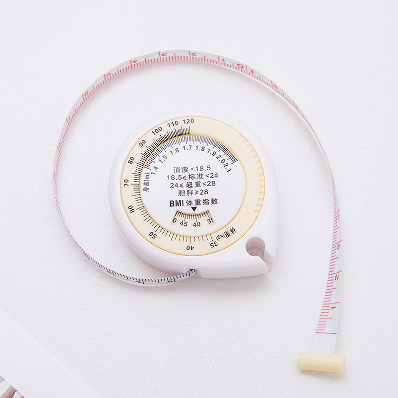 Mini automatic telescopic small tape measure automatic clamping small and convenient to carry double-sided scale waist ruler beige