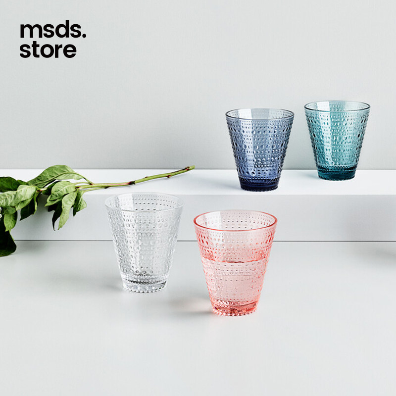 Finnish iittala Itala Kastehelmi dew pearl glass water glass bowls tray vases candlesticks Nordic cutlery