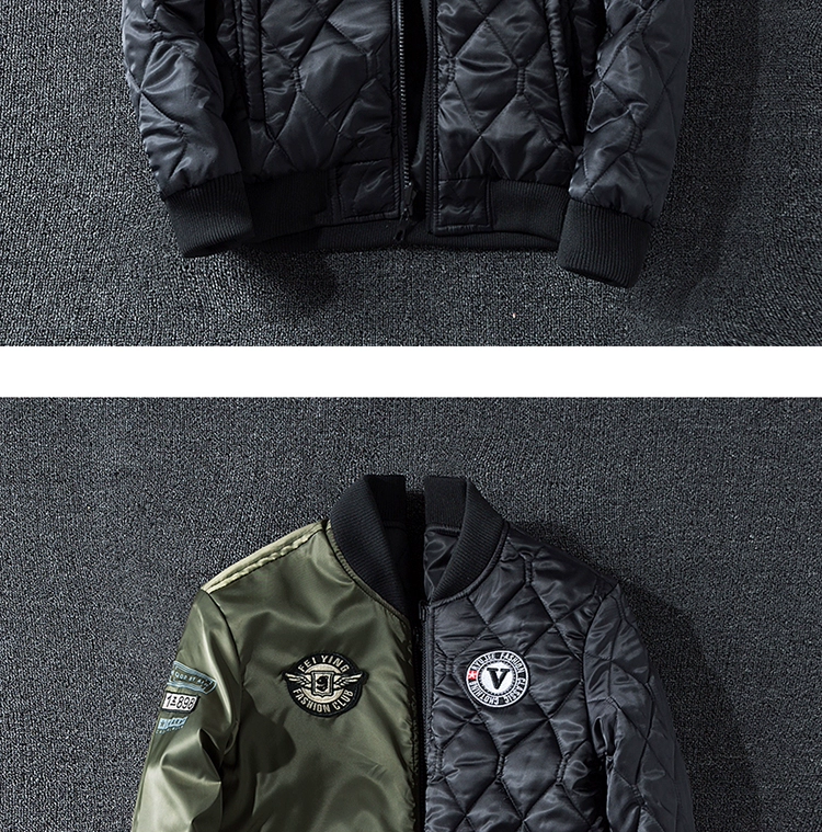 Áo khoác nam US Air Force ma-1 áo khoác mùa đông đẹp trai cộng với chất liệu cotton dày cỡ lớn hai mặt mặc quần áo cotton thủy triều