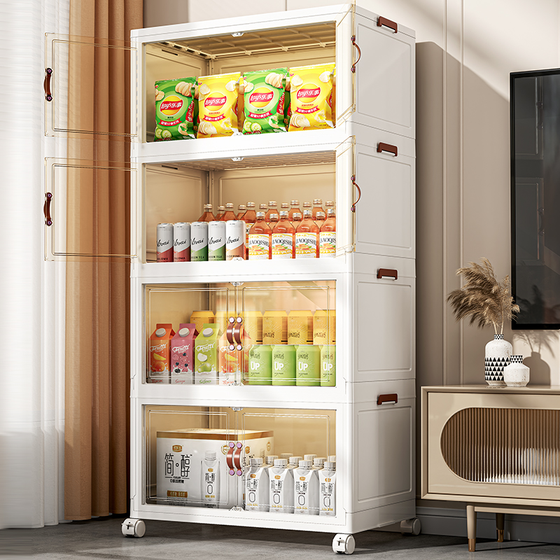 Storage cabinet folding containing box Home free of mounting lockers Multi-layer toy snacks finishing case lockers-Taobao