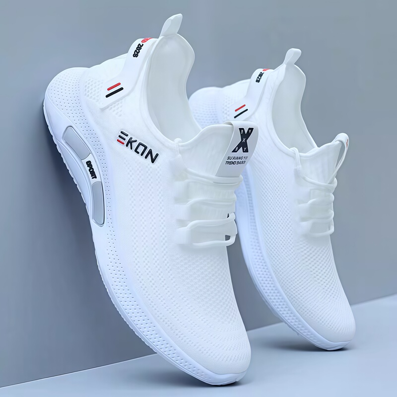 Qiao Zhou 2026 New Summer Sports Shoes for Men, Breathable Mesh Trendy Soft-Soled Running Shoes, Versatile Casual White Shoes Qiao Zhou 2026 New Summer Sports Shoes for Men, Breathable Mesh Trendy Soft-Soled Running Shoes, Versatile Casual White Shoes