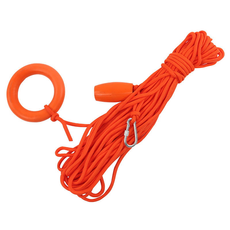 Orange Floating Rope 8mm Safety Rope Water Lifesaving Throwing Lifebuoy Rope 30 m Rope Bag Floating Rope Ring