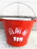 201 stainless steel fire bucket semi-circular 304 fire sand bucket 119 red printing word processing bucket custom