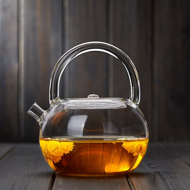 Glass-boiled teapot single kettle high temperature electric pot pot white tea flame beam tea set