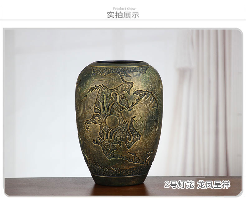 Imitation bronze furnishing articles of Chinese style household adornment ceramics handicraft sitting room whatnot rich ancient frame study ornament