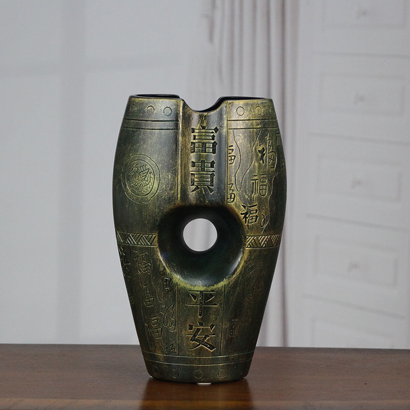 Imitation bronze furnishing articles of Chinese style household adornment ceramics handicraft sitting room whatnot rich ancient frame study ornament