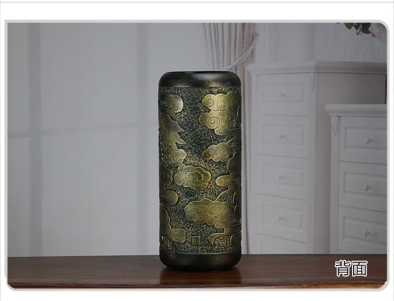 Imitation bronze furnishing articles of Chinese style household adornment ceramics handicraft sitting room whatnot rich ancient frame study ornament