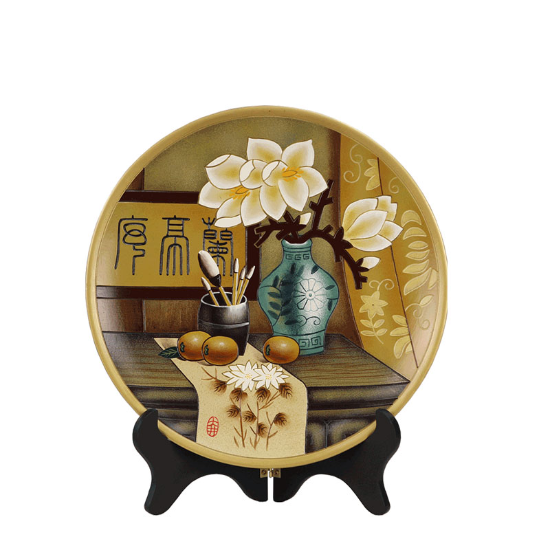 Great Chinese style household decorative plate ceramic plate sitting room rich ancient frame antique decoration is version into place