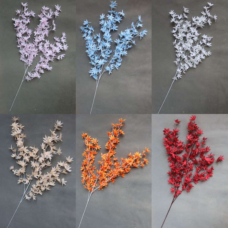 Wedding Celebration FOG EMULATION MAPLE LEAF WEDDING CELEBRATION SILK FLOWER WEDDING ARRANGEMENT WEDDING HALL BALLROOM STYLING DECORATION FLOWER MATERIALS HOME