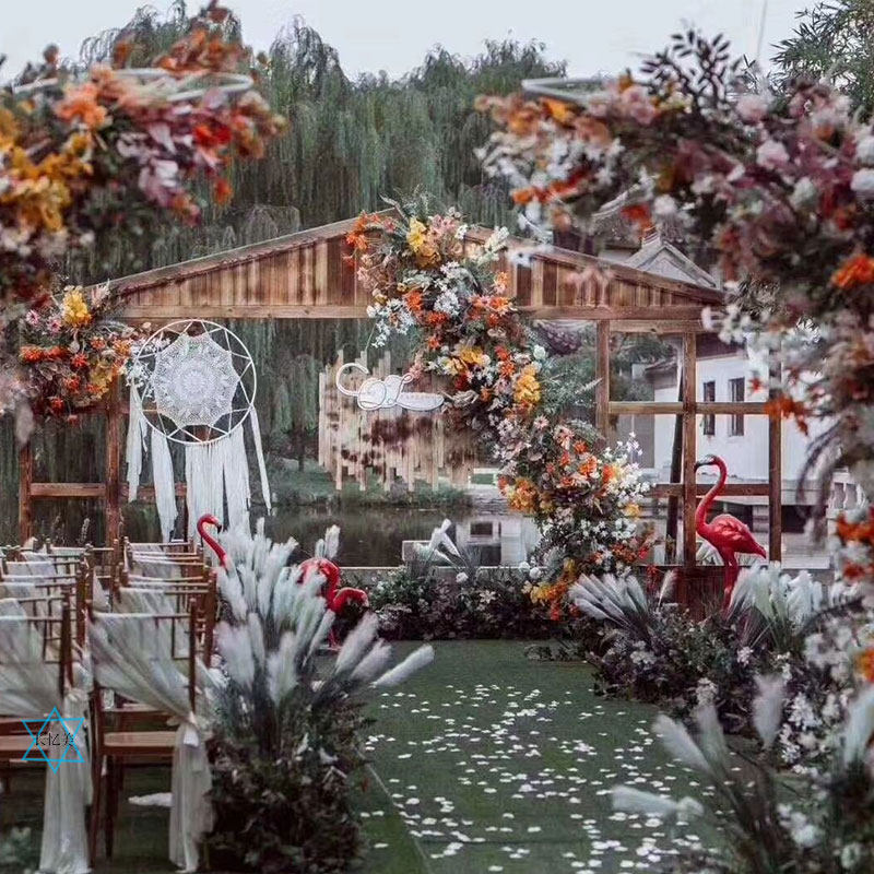 Wedding Props Woody Roman Column Road leading outdoor wedding Decorative Fields Wind Wood Screens Large Wooden Screens