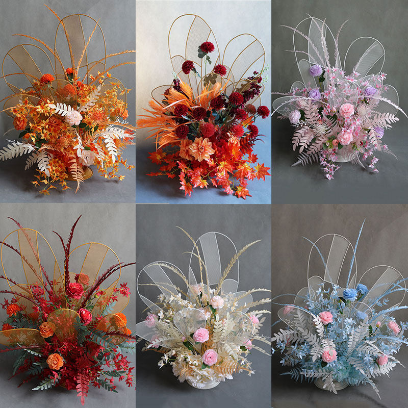 Wedding Celebration Props Iron Art Hollowed-out Butterfly Romance Flowers Road Table Floral Shop Window Adornment Outdoor Wedding Hall road Swaying Pieces