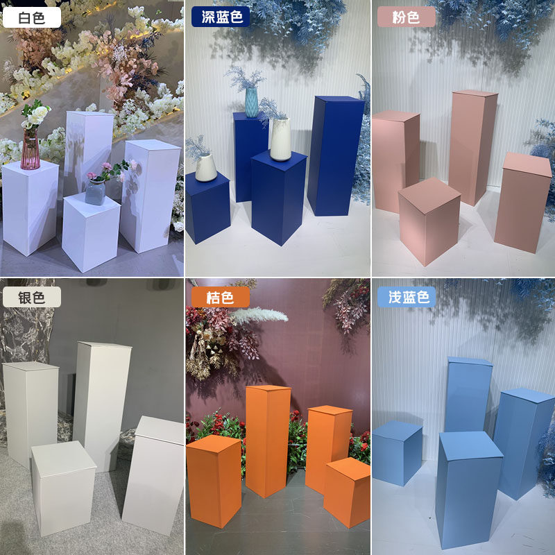 Wedding Prop Deformation Corrugated Folding Square Column Dessert Table Wedding Scene Arrangement Square Dessert Bench Ttai Road Citation
