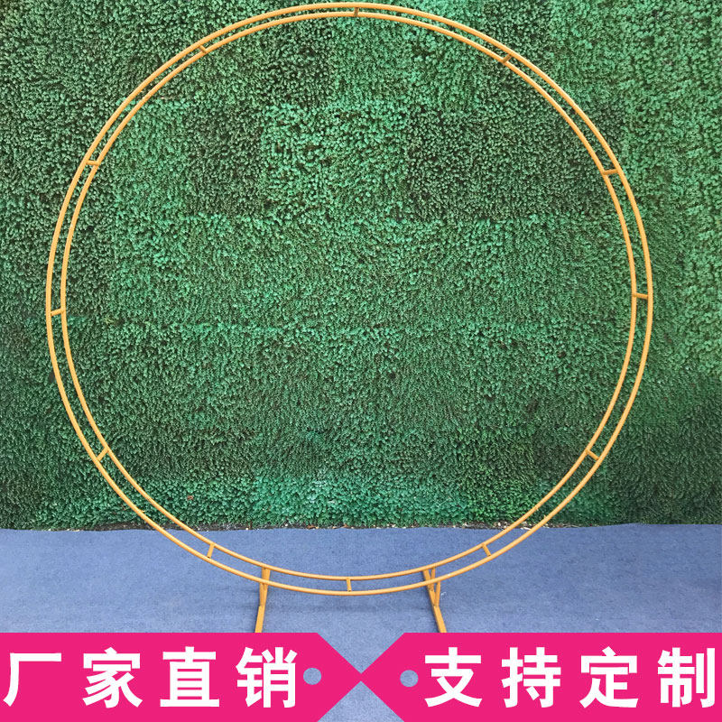 New wedding props iron arty circular background flower door floral hanging flower ring large iron art outdoor lawn wedding