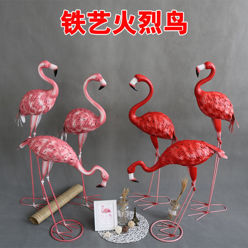 New wedding props flamingo ornaments large peacock open screen Sen wedding layout stage decoration window