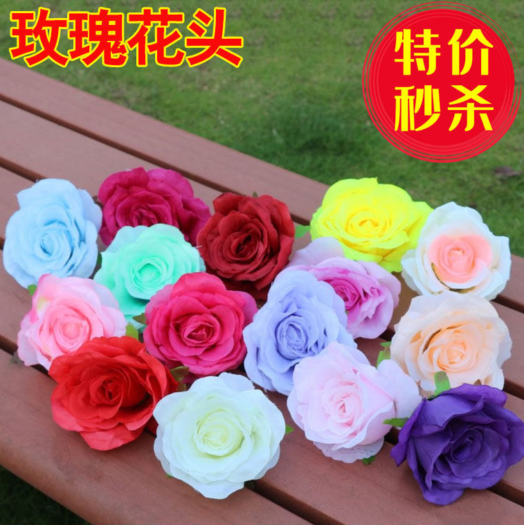 Wedding Celebration DIY Emulation Rose Flower Head Large Liju Embroidered Ball Silk Flower Road Leading Flower Wall Floral Arch Decoration Items Tract