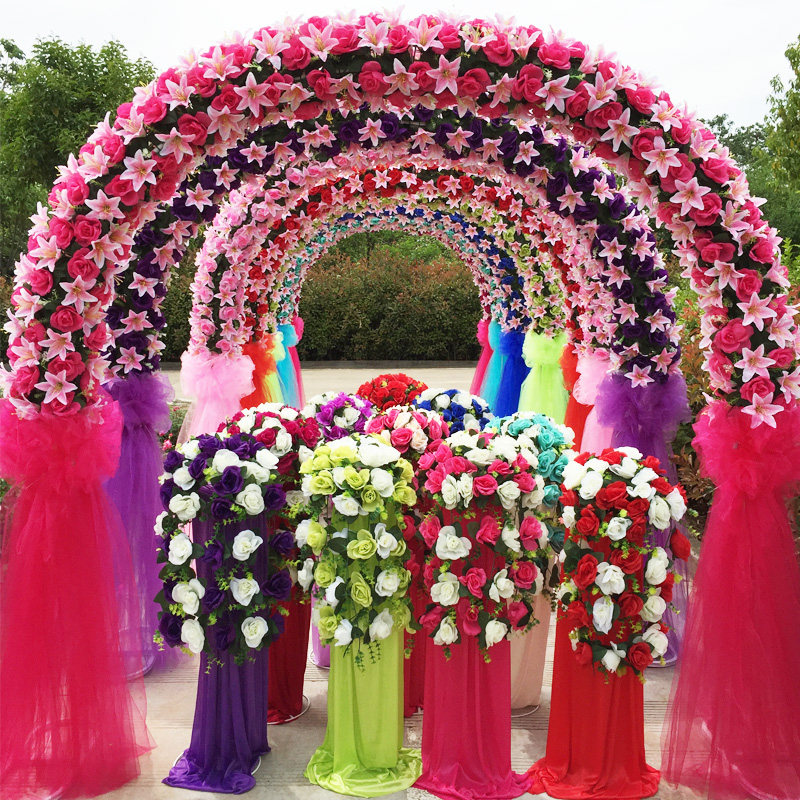 Wedding Lilly Opening Snow Flowers Full Flower Door Blissfully Iridescent iridescent Flowers Arches Flowers Door Racks Wedding items Wedding Props Flower Walls