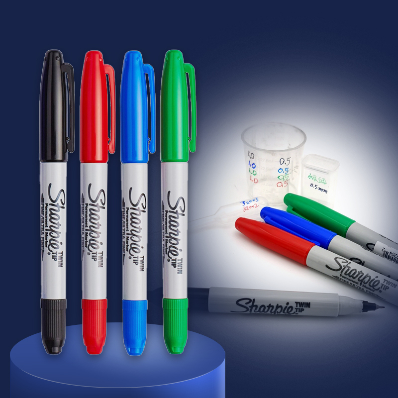 Sharpie Marker Pen Waterproof Quick-Drying Sanfu 32001 Double-Headed Low-Temperature Resistant Experimental Dust-Free Pen Sharpie Marker Pen