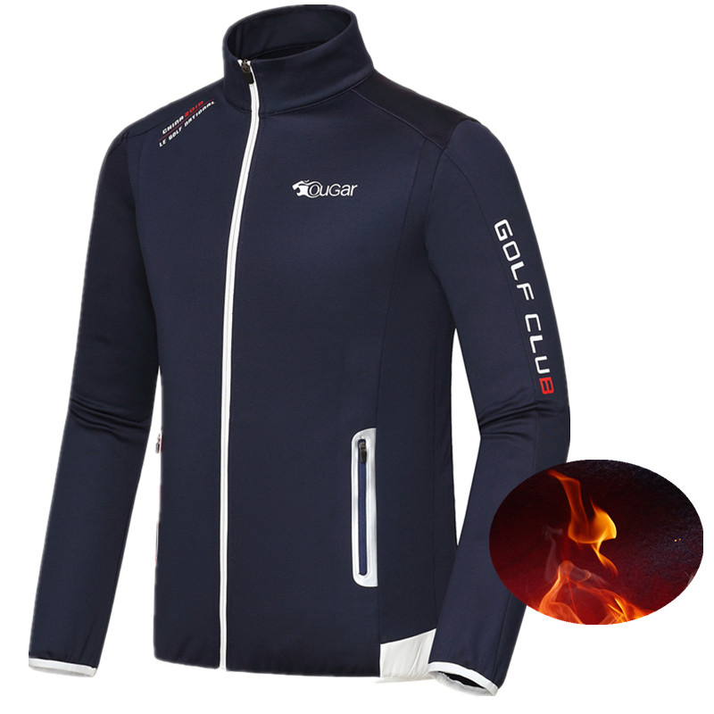 New golf clothes men Autumn/winter long sleeve trench coat with fleece slim fit golf men's jacket jacket