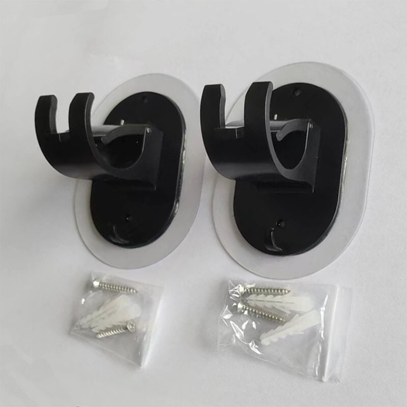 No-Drill Dual-Purpose Curtain Rod Clip, Traceless Adhesive Rod Holder, Transparent Shower Curtain Rod Hook Bracket, Rod Fixer