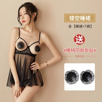 Черная сексуальная пижама, наклейки на соски