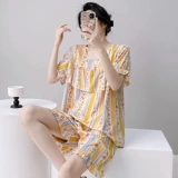 Противоударная летняя пижама, тонкие милые шорты, комплект, короткий рукав, большой размер