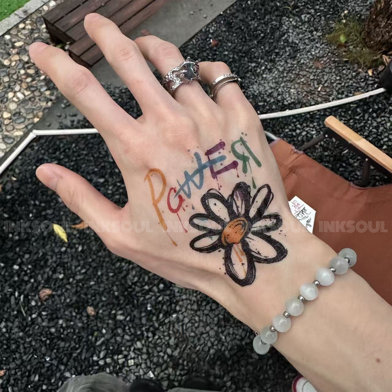 Inksoul Trendy Arm Vibe Daisy Tattoo Gd G-Dragon Style Tattoo Sticker Fan Waterproof Sticker