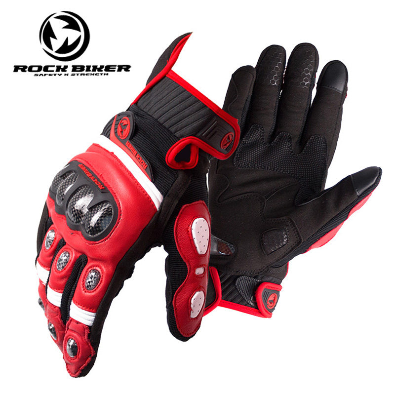 ROCK BIKER motorcycle riding gloves men carbon fiber anti-drop non-slip summer motorcycle racing off-road leather