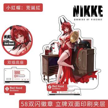 Nikke Victory Goddess Nikki Merchandise Little Red Riding Hood Absurd Red Double Flash Badge Acrylic Standee Ornament
