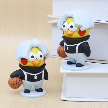 Chicken, You'Re so Beautiful! a Spoof Figure of a Little Troll, Kun Kun Playing Basketball, Ikun Creative Car Decoration Desktop Figurine