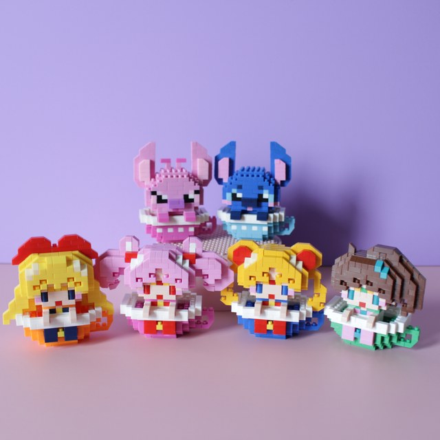 Small particle assembled building blocks, cute cartoon cup, cinnamon dog, star dew, Pokémon, children's educational toy gift