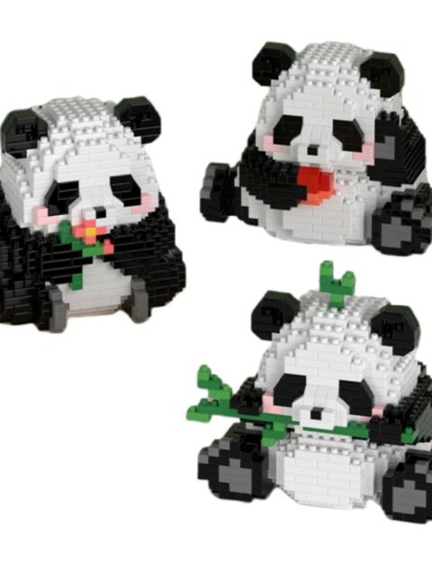 Panda Series Building Blocks Flower and Fruit Puzzle Children's Educational Toy Model Gift for Boys and Girls