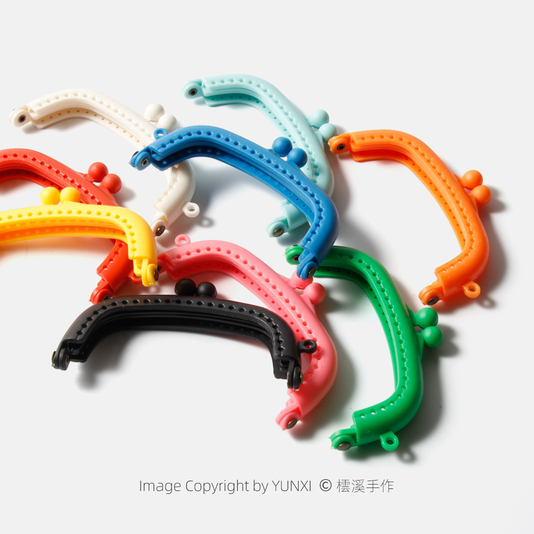 半円キャンディー色の湾曲したプラスチック口ゴールド 8.5 センチメートル財布アクセサリーハンドル 10 色選択 diy 縫製マカロン