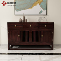 Wujin wood dining side cabinet Porch cabinet Living room solid wood light luxury tea cabinet Retro wall storage tea side cabinet decorative cabinet