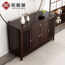 New Chinese dining side cabinet Porch cabinet Living room solid wood light luxury tea cabinet Retro wall storage tea side cabinet decorative cabinet