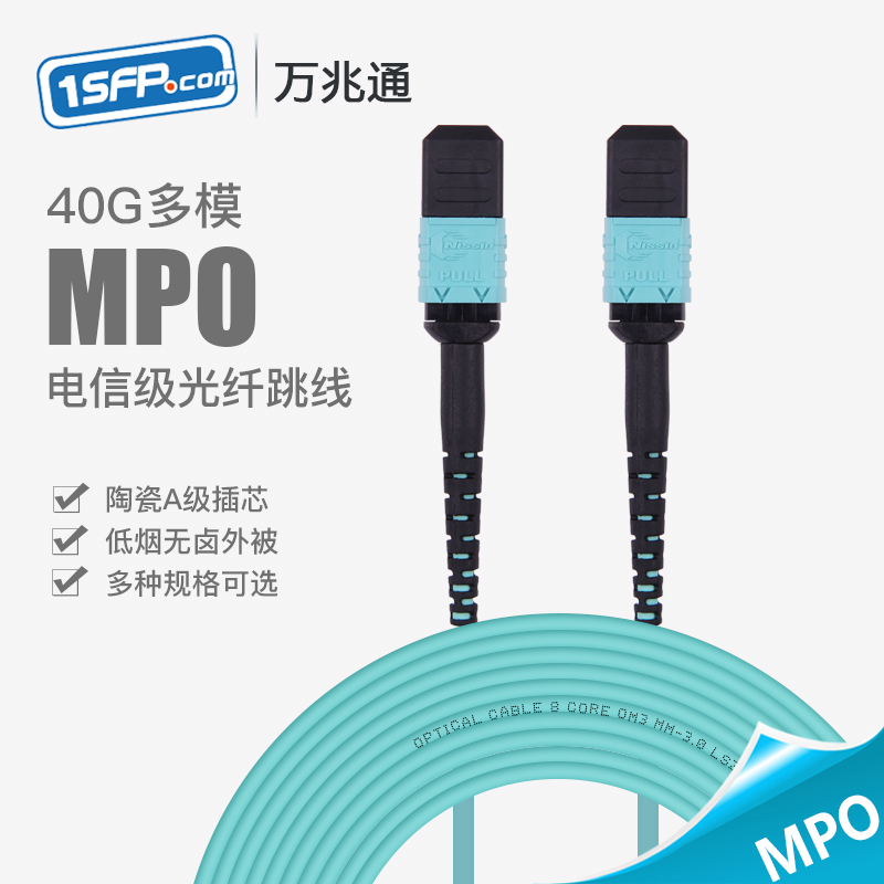 MPO-MPO 10 Gigabit OM3 Multimode Fiber Patch Cord 12-Core 8-Core Bundle MTP-MTP-1M Meter 10 Gigabit Jumper