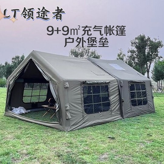 充气帐蓬免搭建速开防雨防风保暖加厚拓展一室一厅户外露营装备